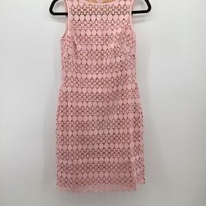 Lauren Ralph Lauren NEW Pink Lace Sheath‎ Dress English Rose Crochet Sz 0